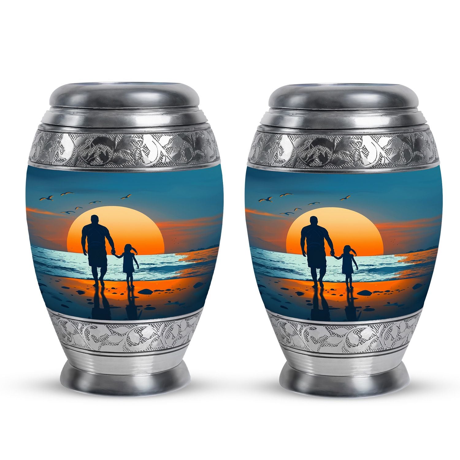 Memorial Father Daughter Urn For Burial Ashes - Cremation Urns Large