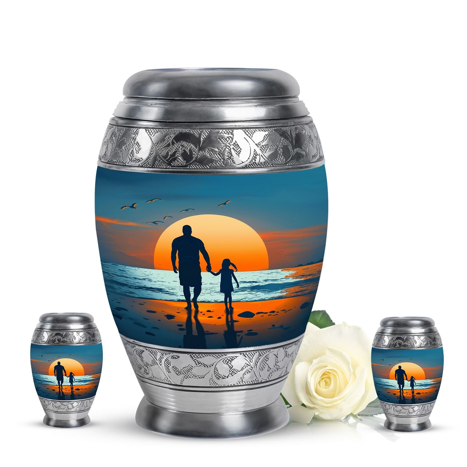 Memorial Father Daughter Urn For Burial Ashes - Cremation Urns Large