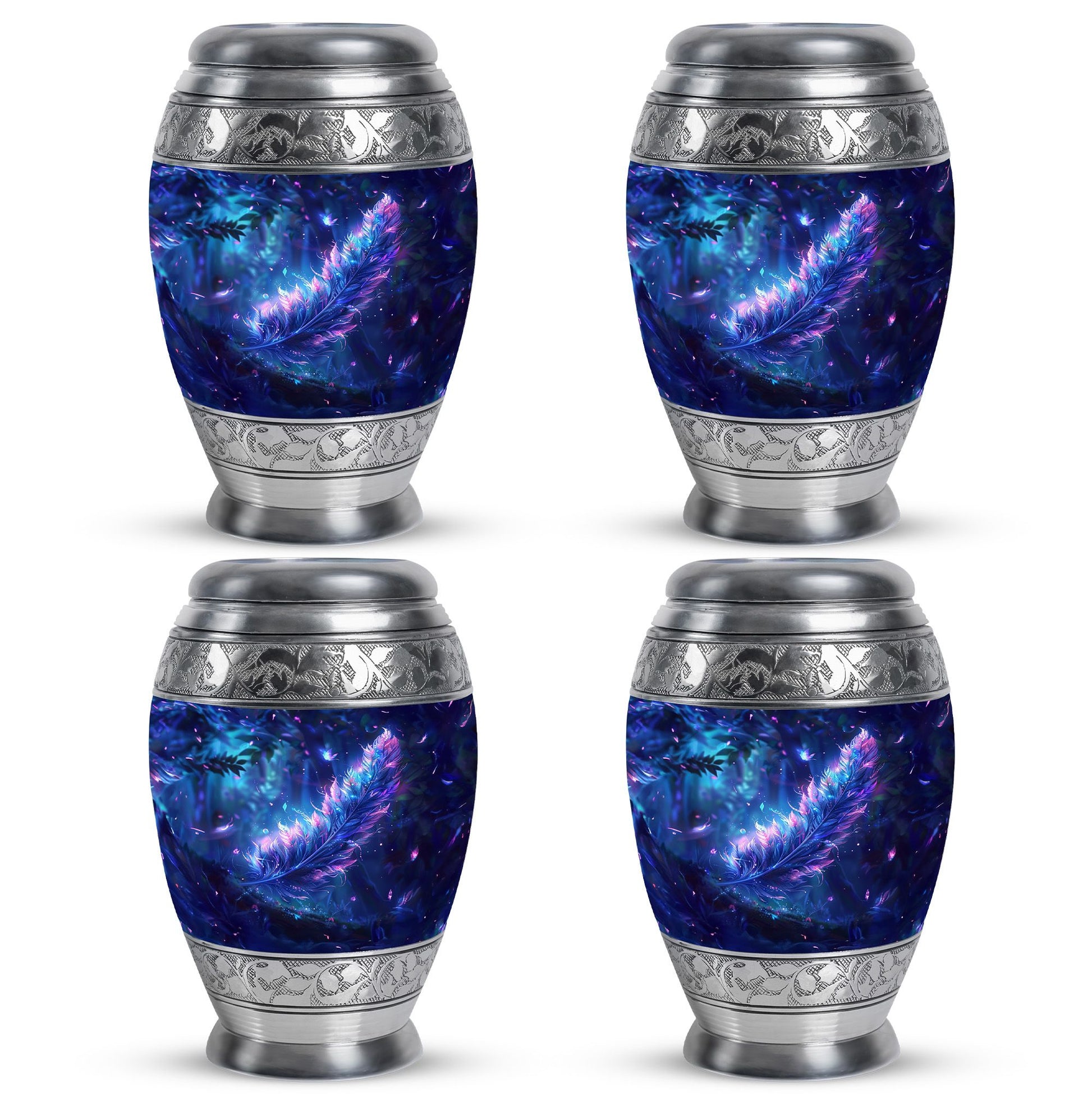 Feather Decorative Memorial Urns - Large Funeral Urn For Women