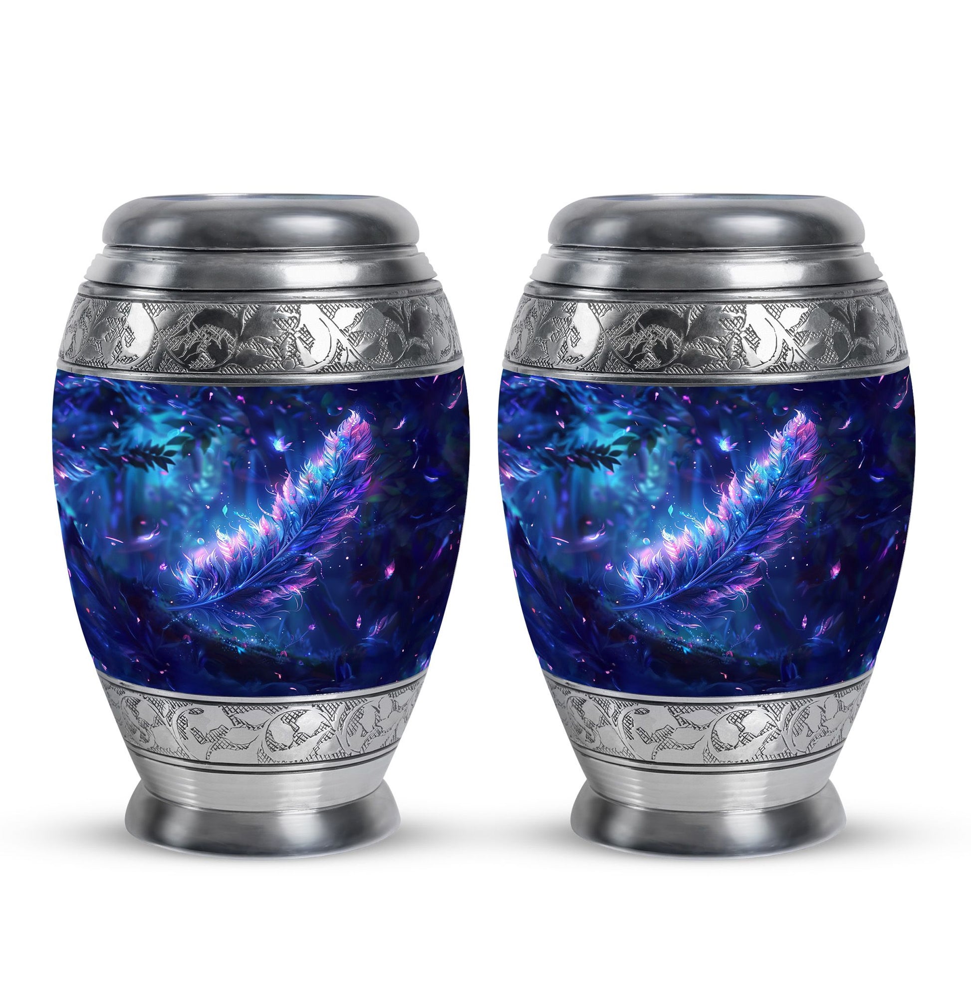 Feather Decorative Memorial Urns - Large Funeral Urn For Women