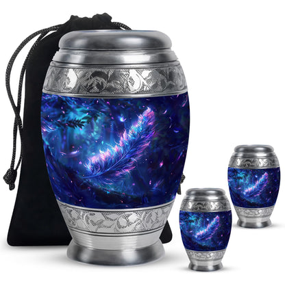 Personalized Feather Memorial Urn for Women - 10-inch, 200 cu in - Yatskia