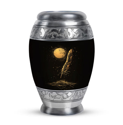 Black Personalized Galaxy Cremation Urn for Human Ashes - 10-inch, 200 cu in - Yatskia