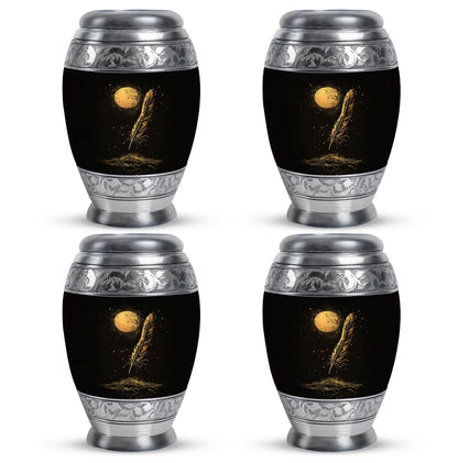 Black Personalized Galaxy Cremation Urn for Human Ashes - 10-inch, 200 cu in - Yatskia