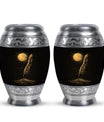 Black Moon Feather Decorative Urns - Cremation Urns For Human Ashes
