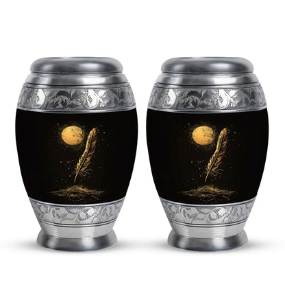 Black Personalized Galaxy Cremation Urn for Human Ashes - 10-inch, 200 cu in - Yatskia