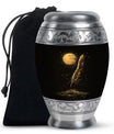 Black Moon Feather Decorative Urns - Cremation Urns For Human Ashes