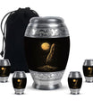 Black Moon Feather Decorative Urns - Cremation Urns For Human Ashes