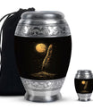 Black Moon Feather Decorative Urns - Cremation Urns For Human Ashes