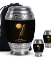 Black Moon Feather Decorative Urns - Cremation Urns For Human Ashes
