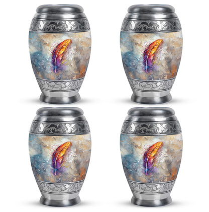 Personalized Feather Memorial Urn for Human Ashes - 10-inch, 200 cu in - Yatskia