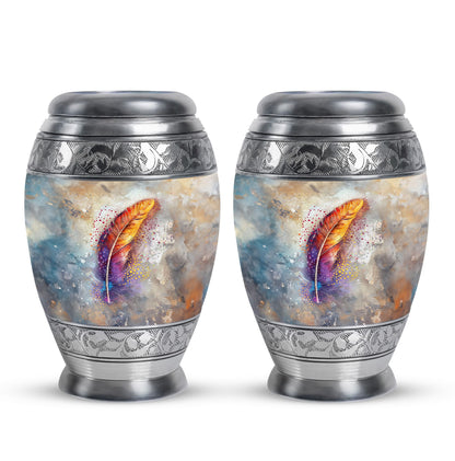Personalized Feather Memorial Urn for Human Ashes - 10-inch, 200 cu in - Yatskia