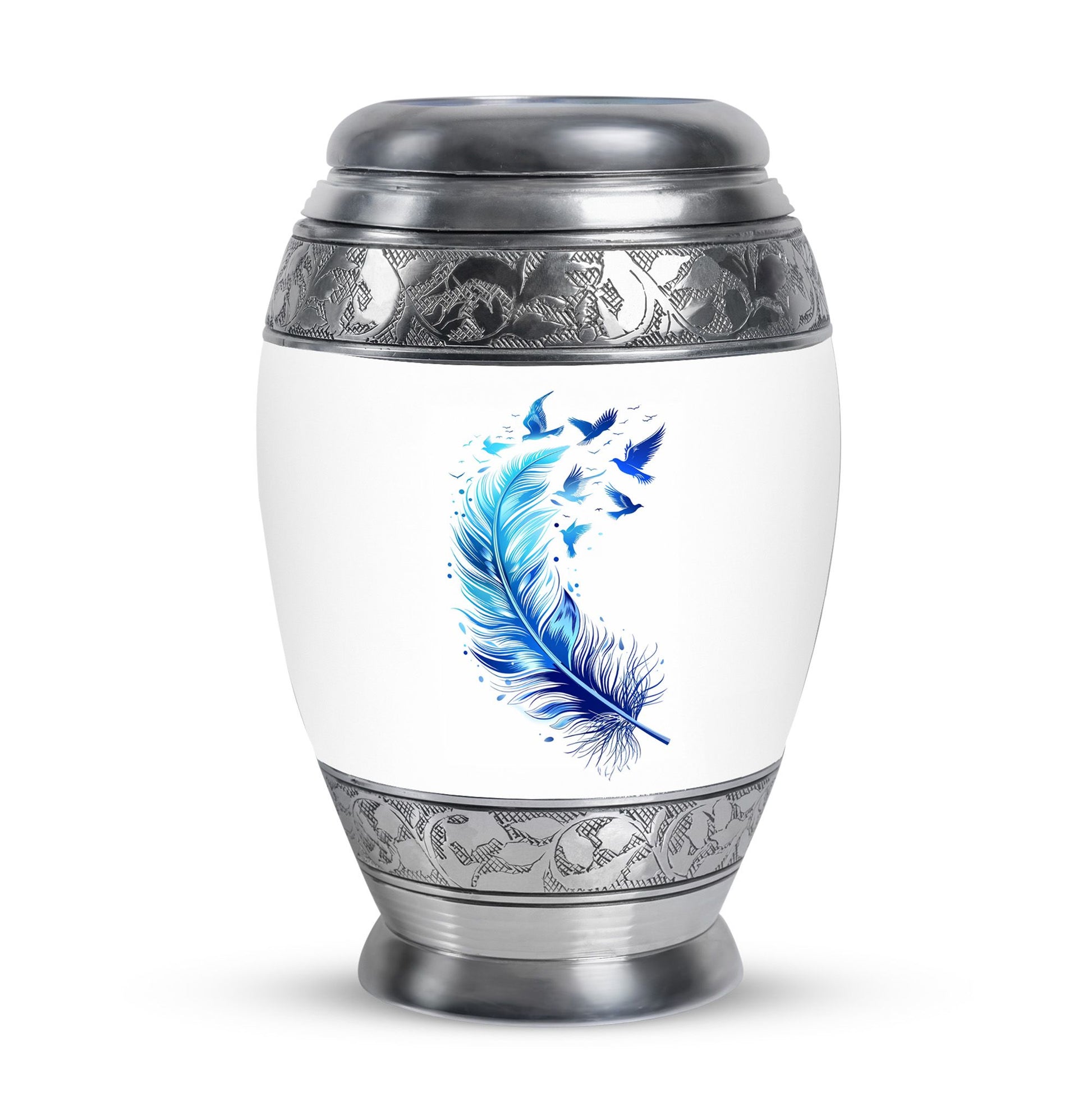 Feather Blue Flying Bird Cremation Urns - Memorial Urn For Women Ashes