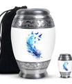 Feather Blue Flying Bird Cremation Urns - Memorial Urn For Women Ashes