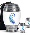 Feather Blue Flying Bird Cremation Urns - Memorial Urn For Women Ashes