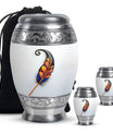 White Feather Urn For Human Ashes - Urn For Female