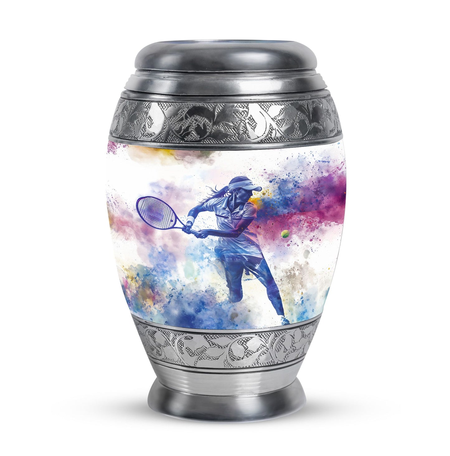 Personalized Tennis Cremation Urn for Human Ashes - 10-inch, 200 cu in - Yatskia
