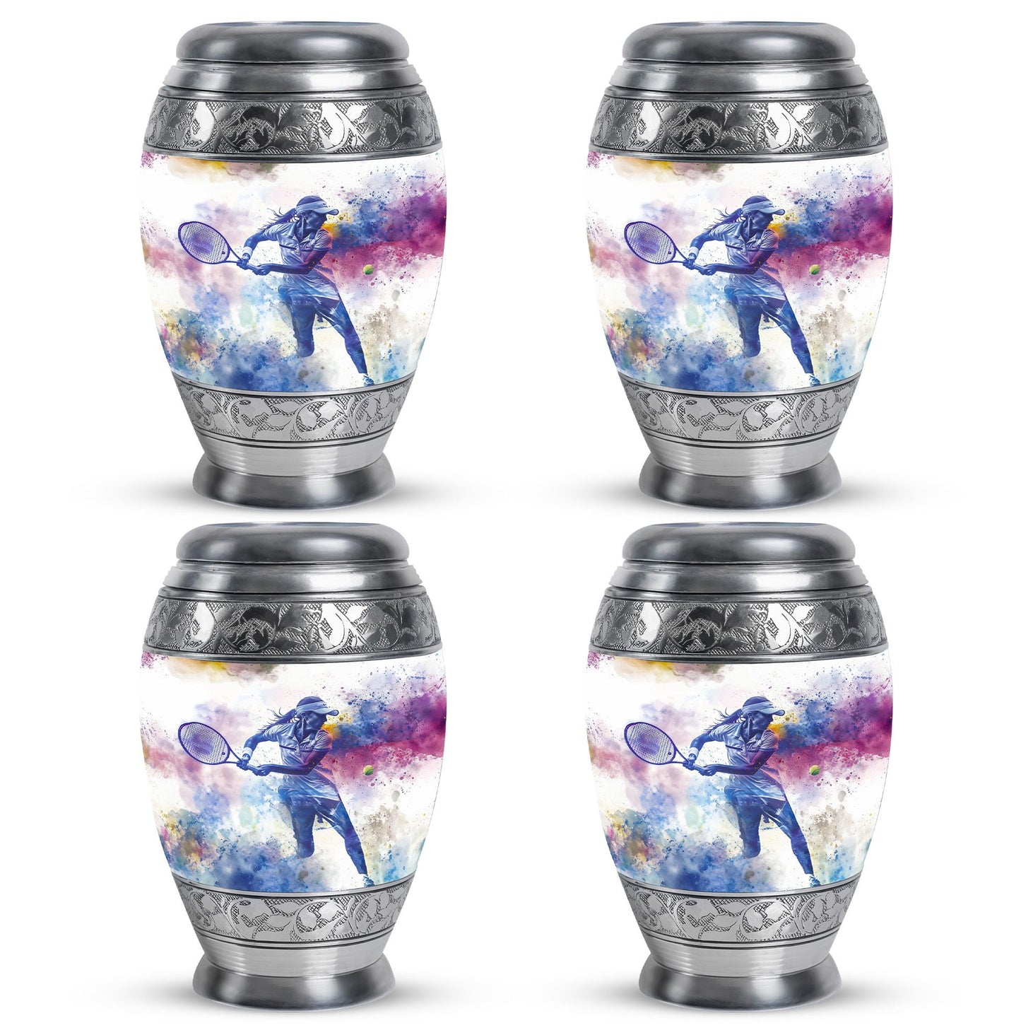 Personalized Tennis Cremation Urn for Human Ashes - 10-inch, 200 cu in - Yatskia