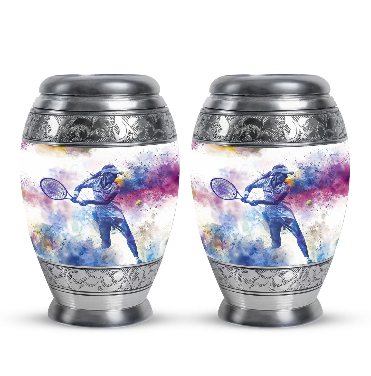 Personalized Tennis Cremation Urn for Human Ashes - 10-inch, 200 cu in - Yatskia