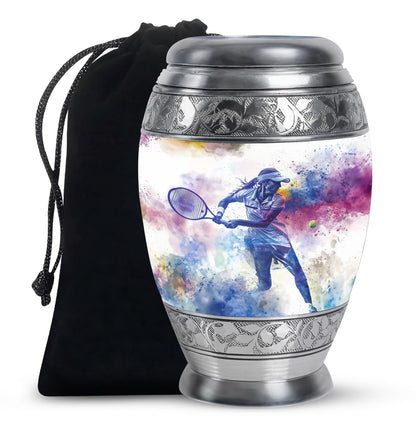 Personalized Tennis Cremation Urn for Human Ashes - 10-inch, 200 cu in - Yatskia