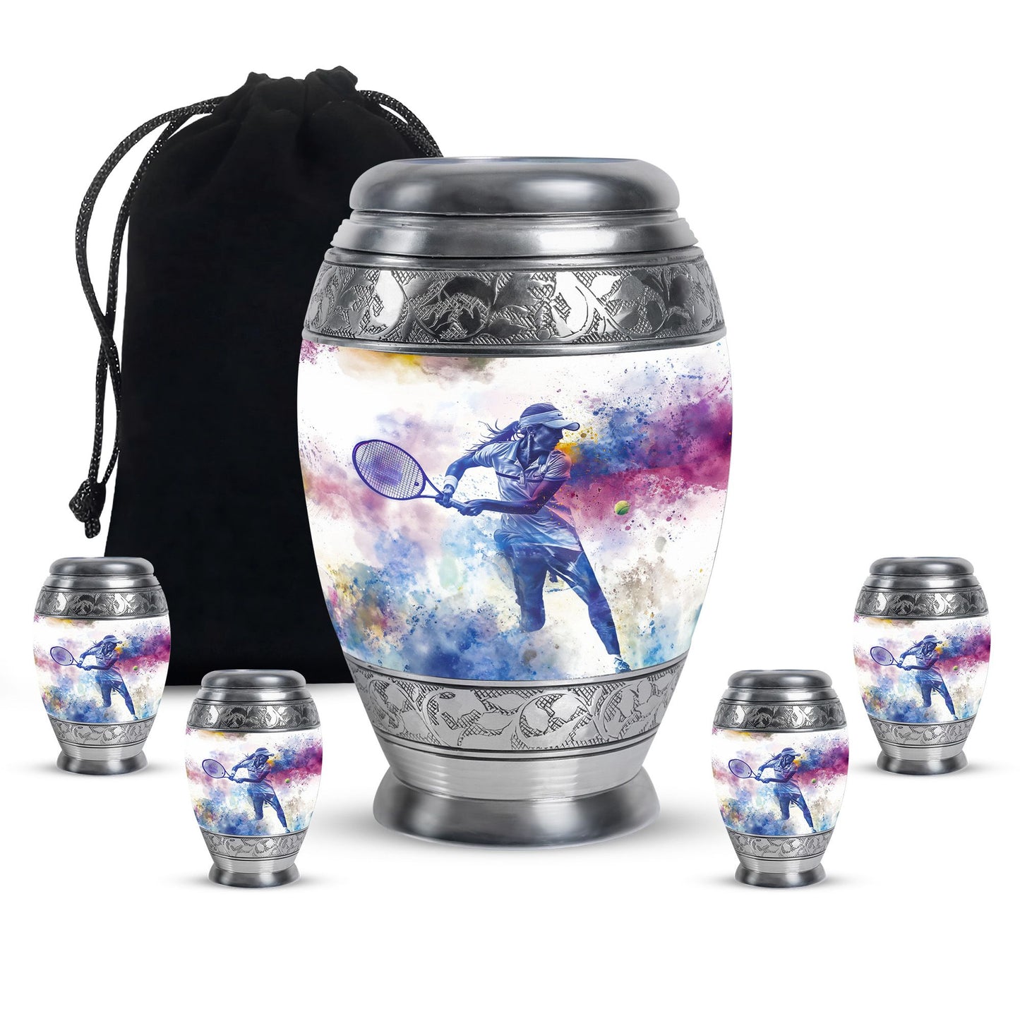 Personalized Tennis Cremation Urn for Human Ashes - 10-inch, 200 cu in - Yatskia