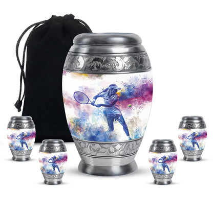 Personalized Tennis Cremation Urn for Human Ashes - 10-inch, 200 cu in - Yatskia