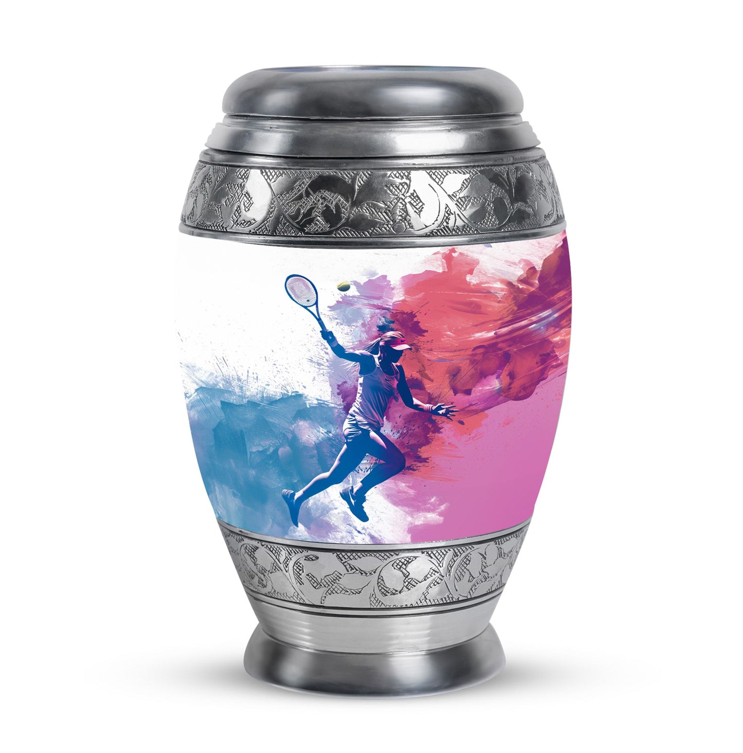Personalized Tennis Cremation Urn for Human Ashes - 10-inch, 200 cu in - Yatskia