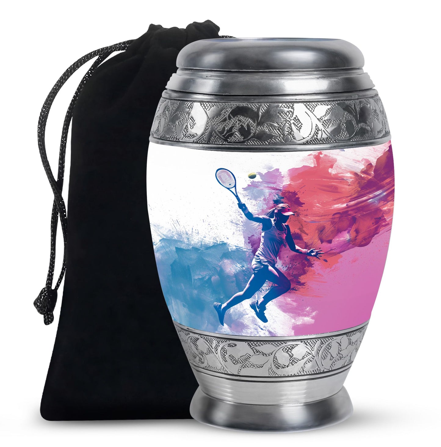 Personalized Tennis Cremation Urn for Human Ashes - 10-inch, 200 cu in - Yatskia