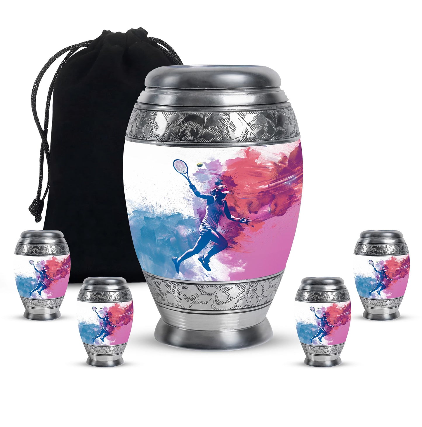 Personalized Tennis Cremation Urn for Human Ashes - 10-inch, 200 cu in - Yatskia