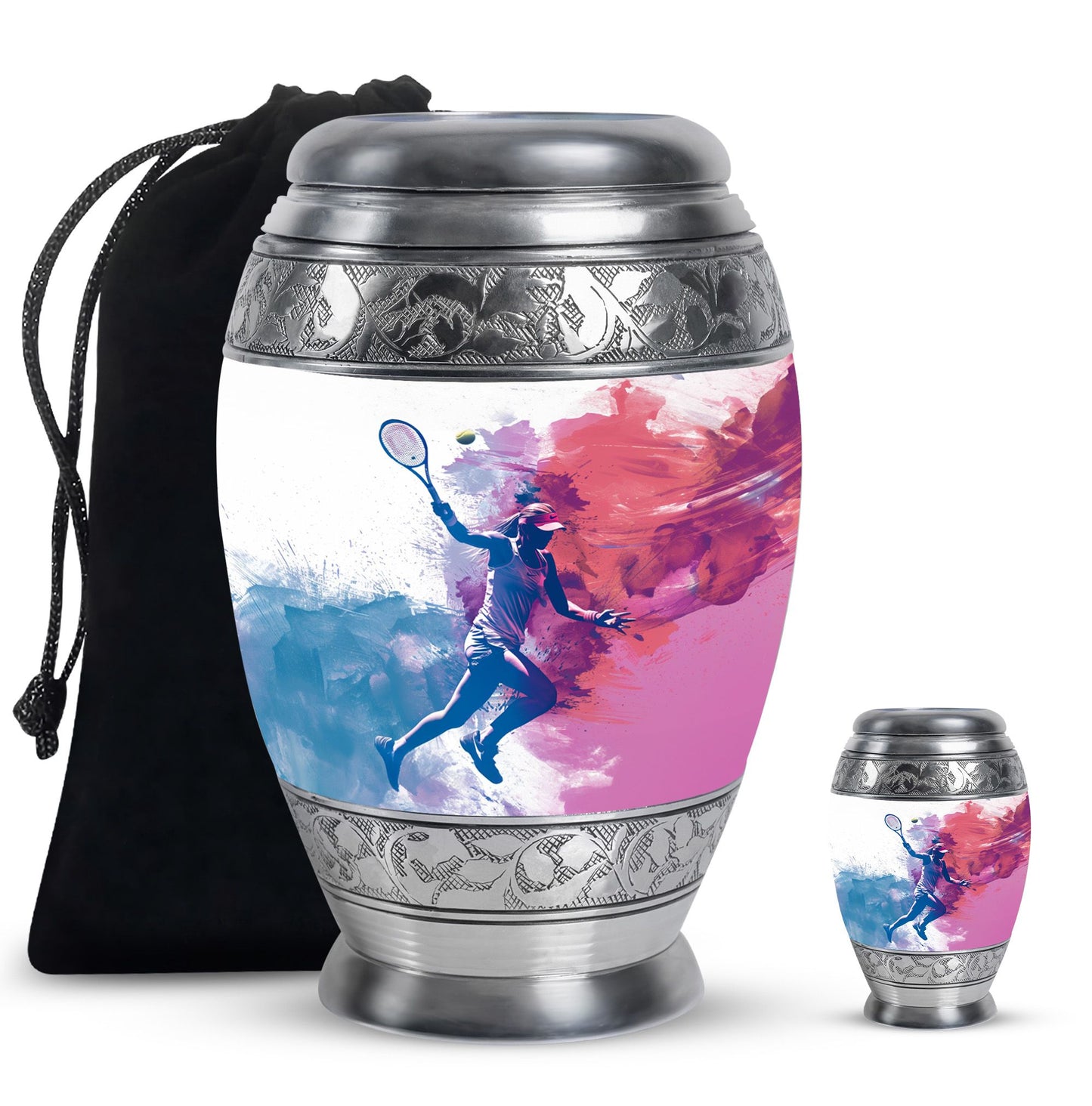 Personalized Tennis Cremation Urn for Human Ashes - 10-inch, 200 cu in - Yatskia