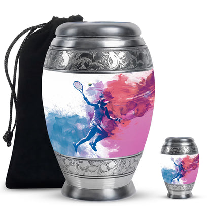 Personalized Tennis Cremation Urn for Human Ashes - 10-inch, 200 cu in - Yatskia