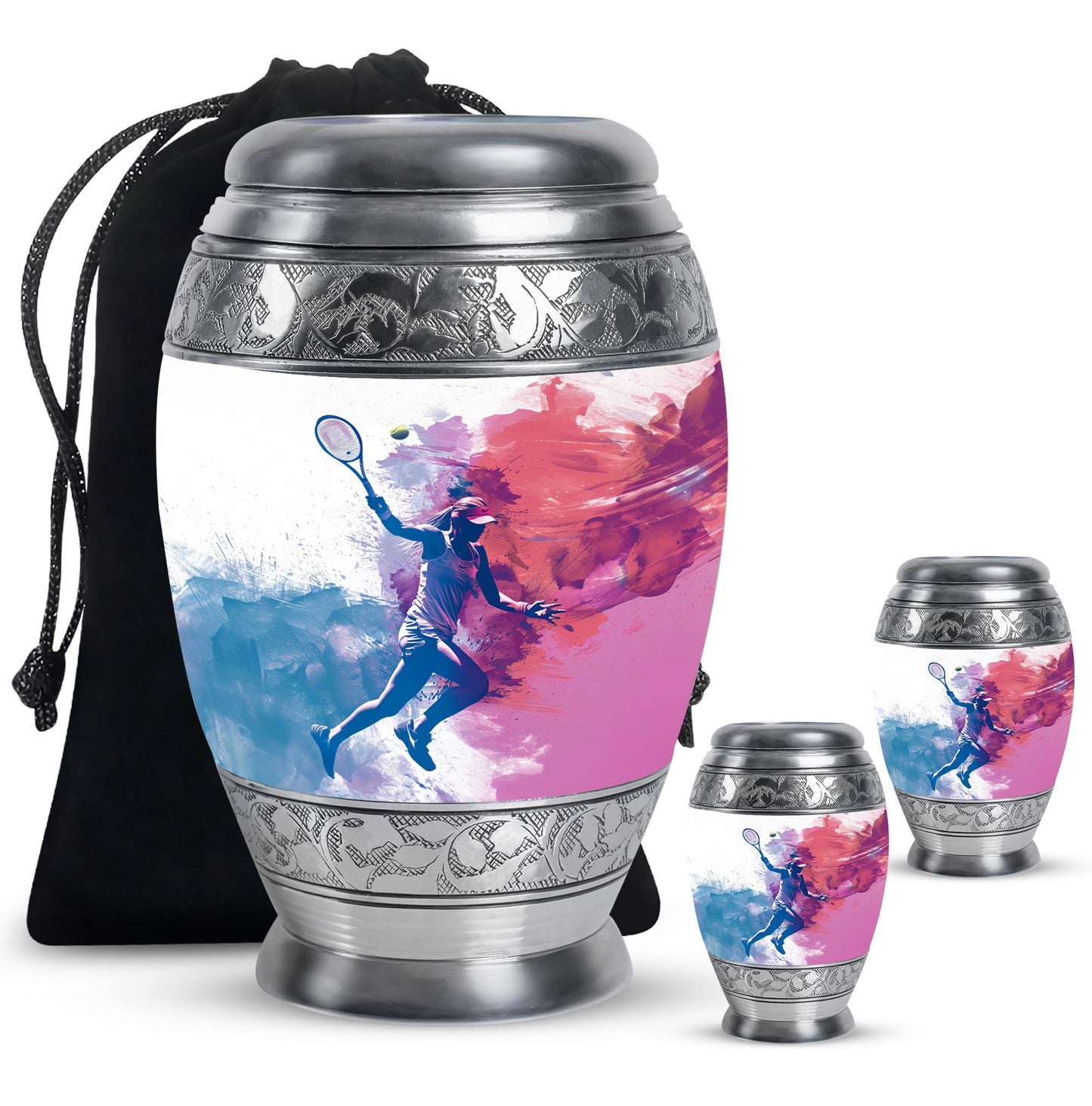 Personalized Tennis Cremation Urn for Human Ashes - 10-inch, 200 cu in - Yatskia