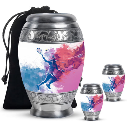 Personalized Tennis Cremation Urn for Human Ashes - 10-inch, 200 cu in - Yatskia
