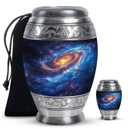 Personalized Galaxy Cremation Urn for Men & Women - 10-inch, 200 cu in - Yatskia