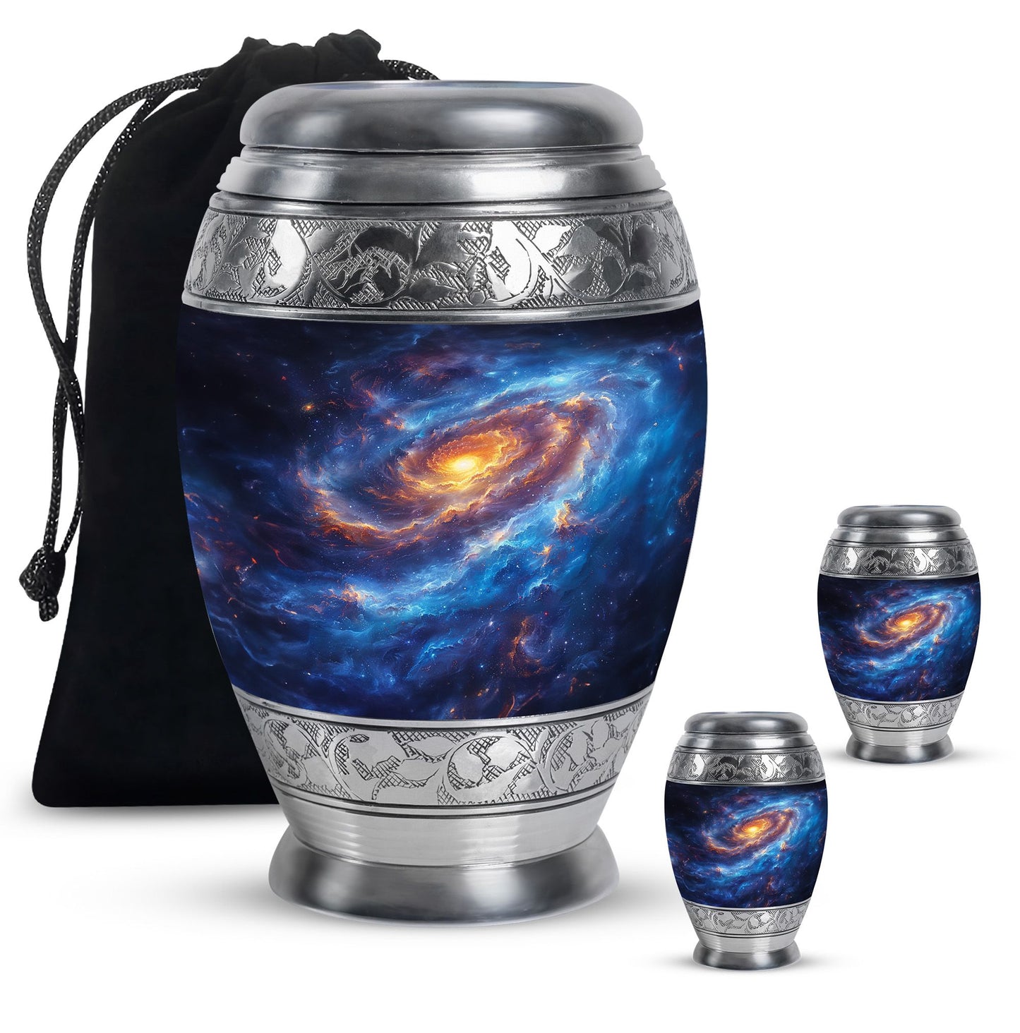 Personalized Galaxy Cremation Urn for Men & Women - 10-inch, 200 cu in - Yatskia