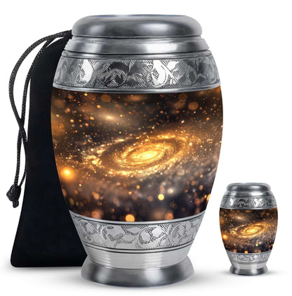 Beautiful Galaxy Decorative Funeral Urn - Burial Urns For Adult Human Ashes