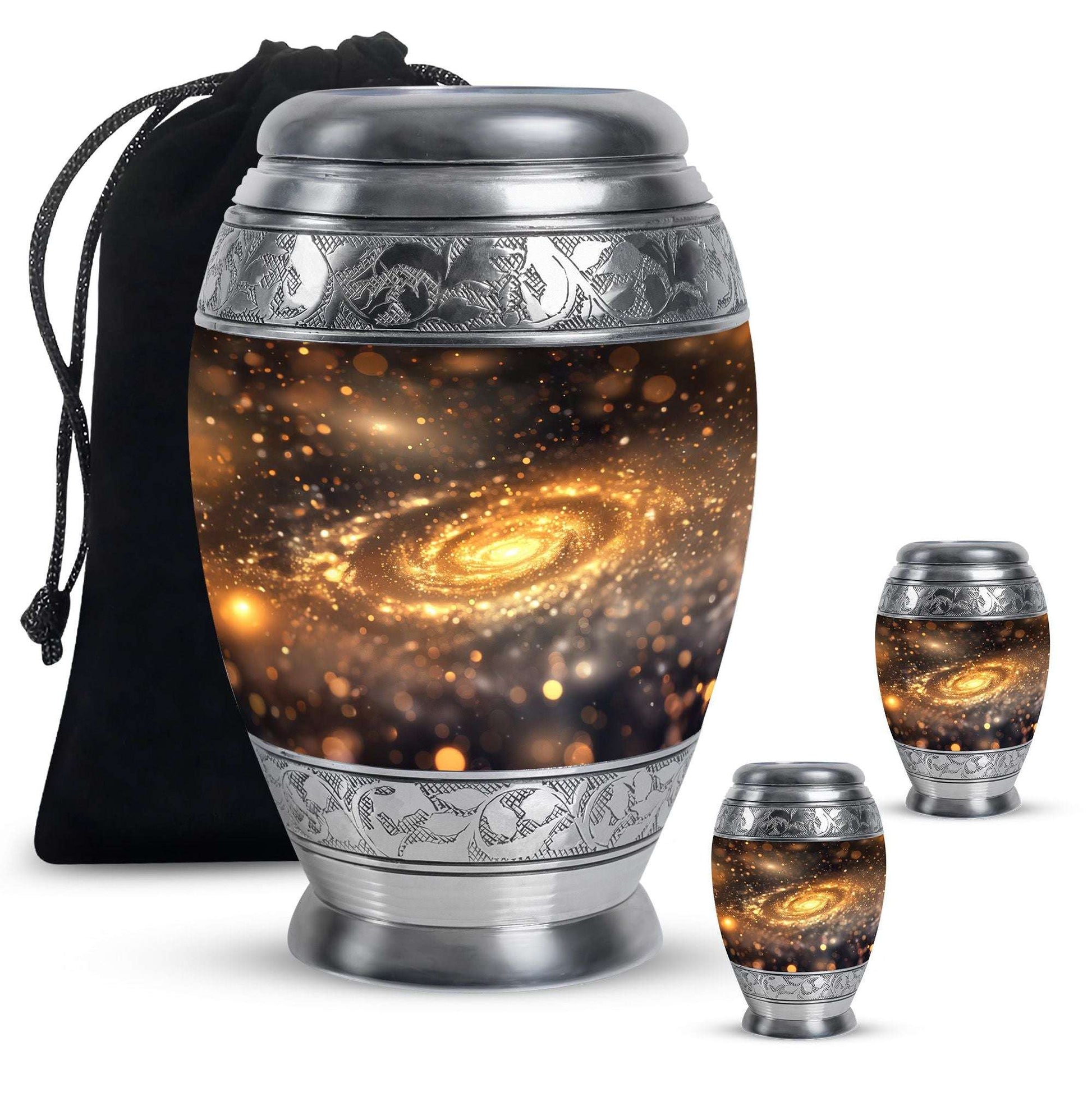 Beautiful Galaxy Decorative Funeral Urn - Burial Urns For Adult Human Ashes