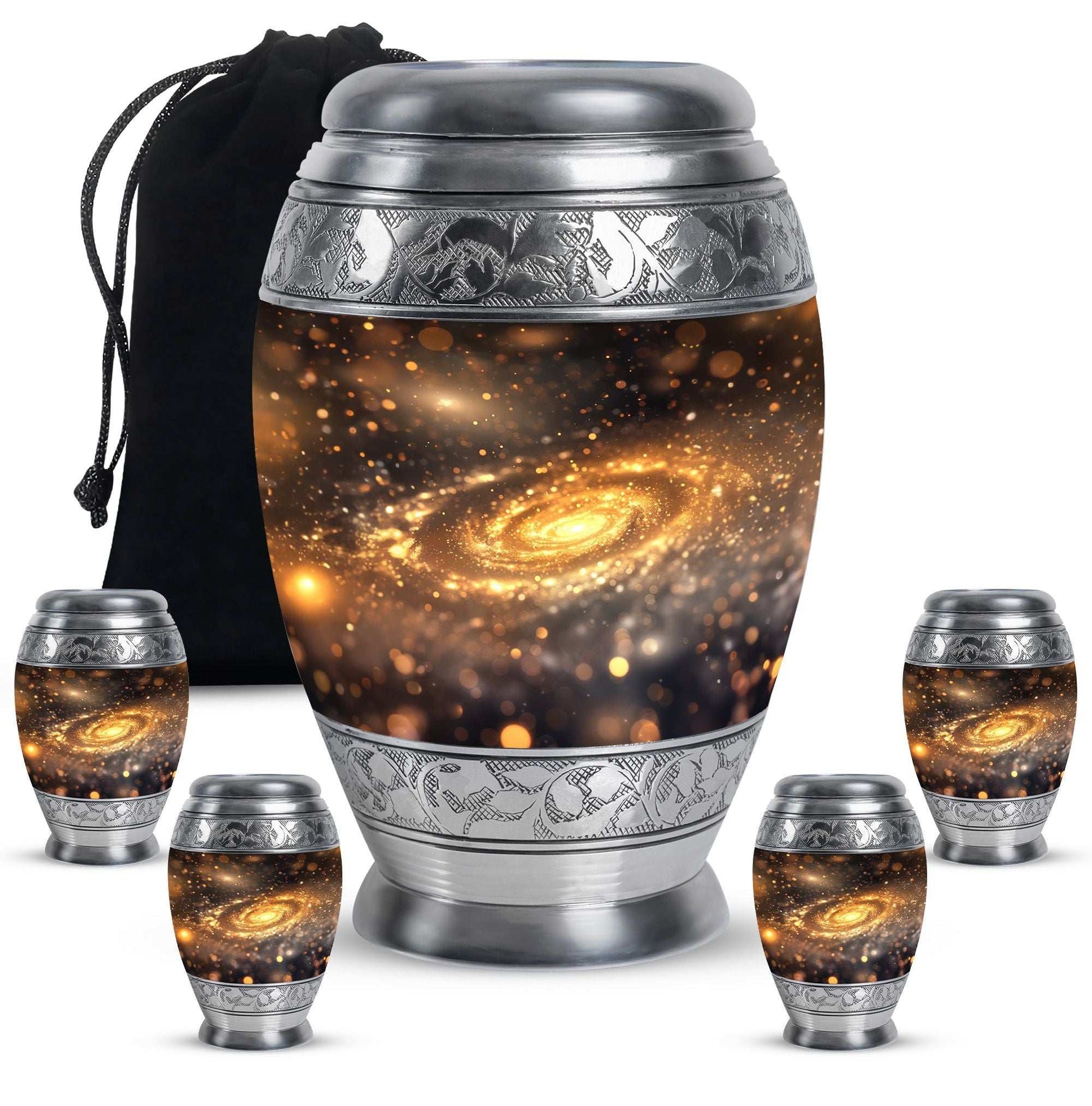 Beautiful Galaxy Decorative Funeral Urn - Burial Urns For Adult Human Ashes