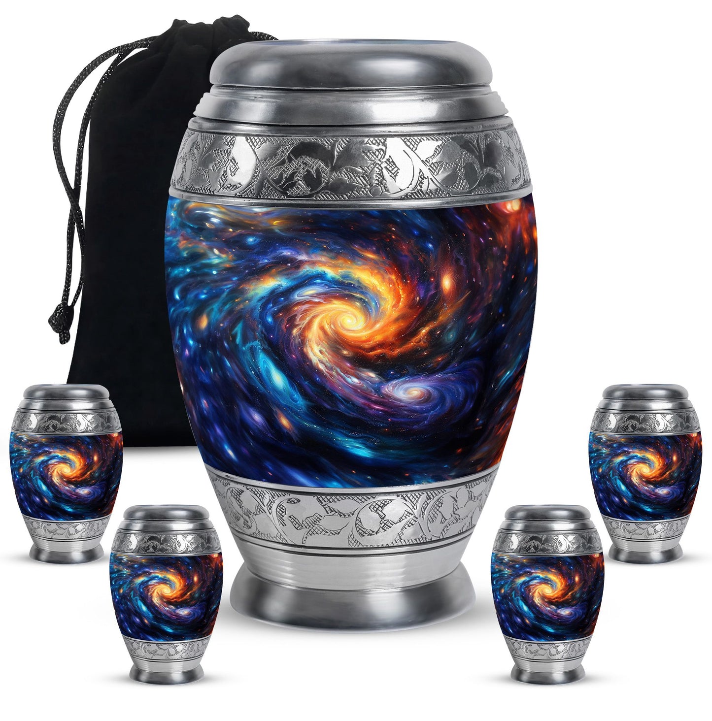 Personalized Galaxy Keepsake Urn for Loved One - 10-inch, 200 cu in - Yatskia
