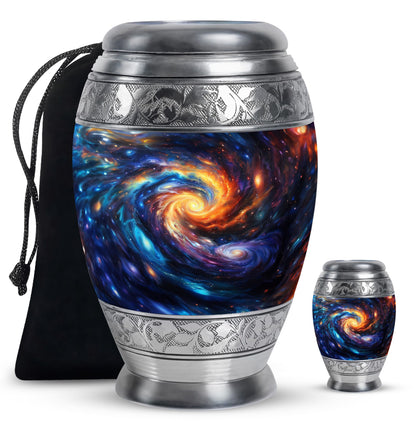 Personalized Galaxy Keepsake Urn for Loved One - 10-inch, 200 cu in - Yatskia
