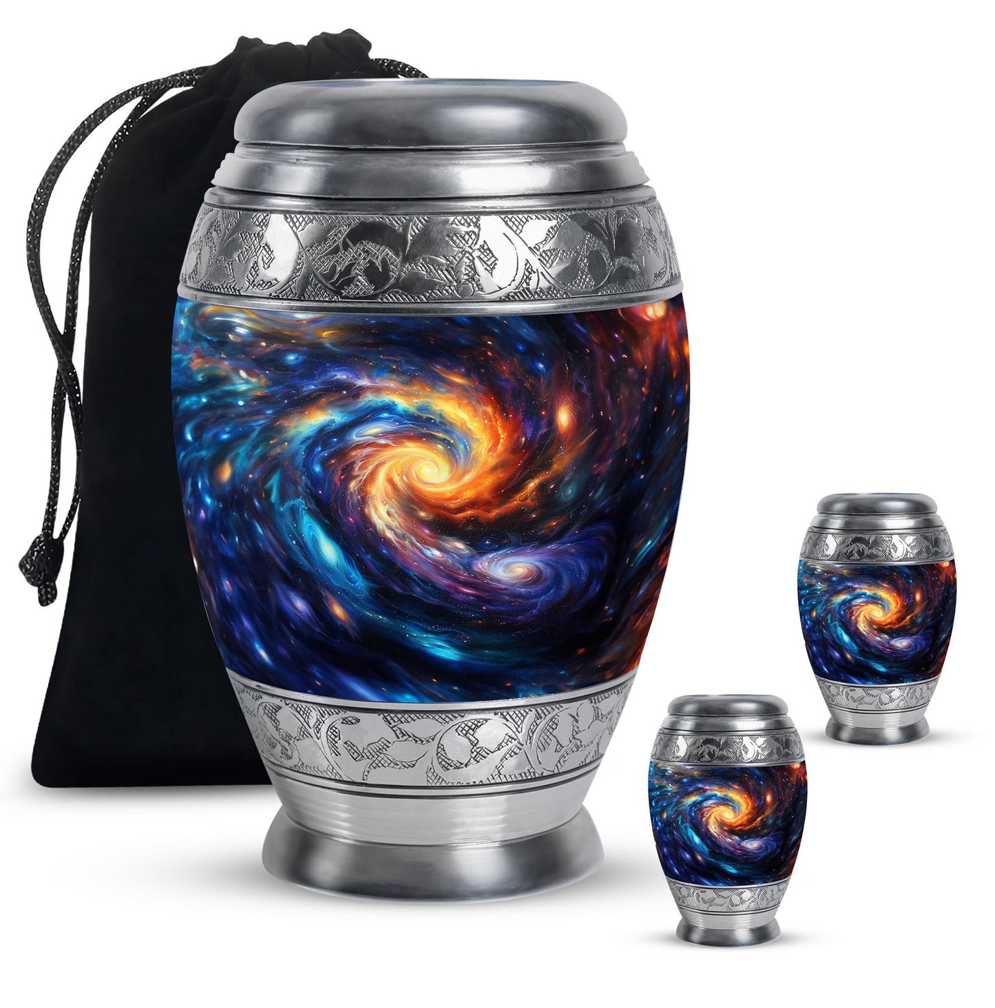 Personalized Galaxy Keepsake Urn for Loved One - 10-inch, 200 cu in - Yatskia