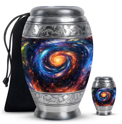 Galaxy Theme Large Urn With 1 Keepsake Urn