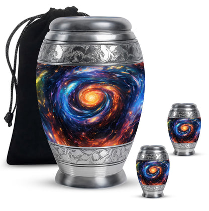 Galaxy Theme Large Urn With 2 Keepsake Urn