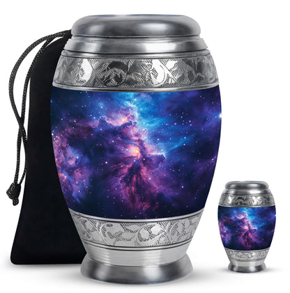 Galaxy Theme Large Urn With 1 Keepsake Urn