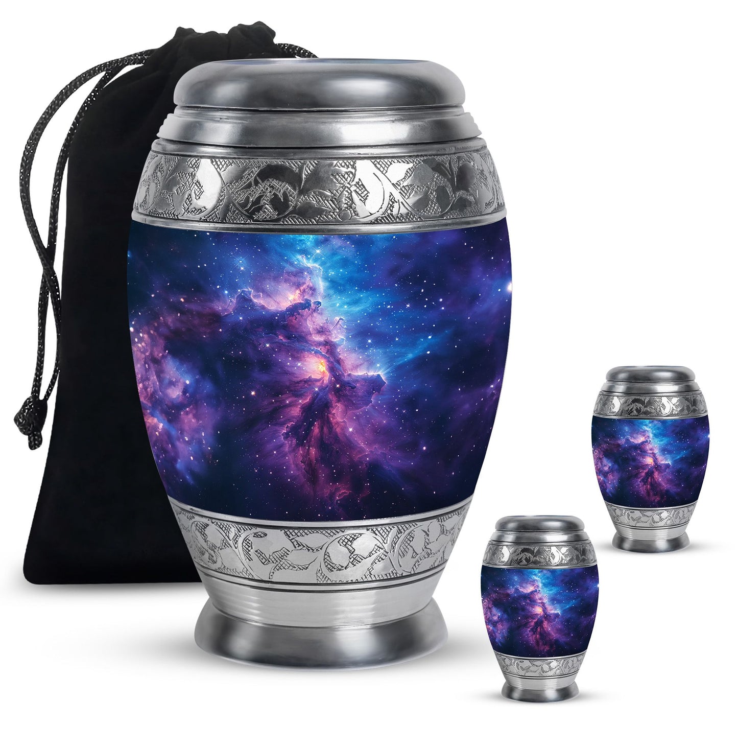 Galaxy Theme Large Urn With 2 Keepsake Urn