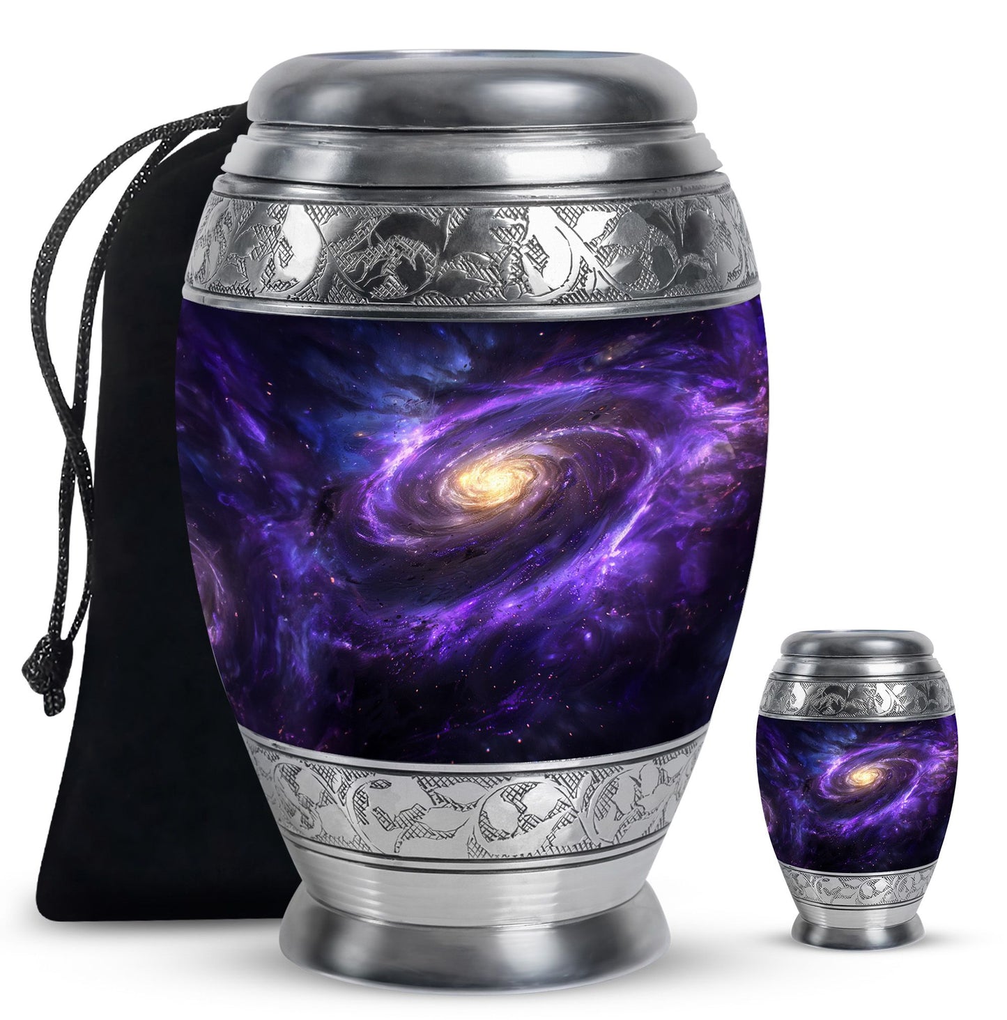 Galaxy Theme Large Urn With 1 Keepsake Urn
