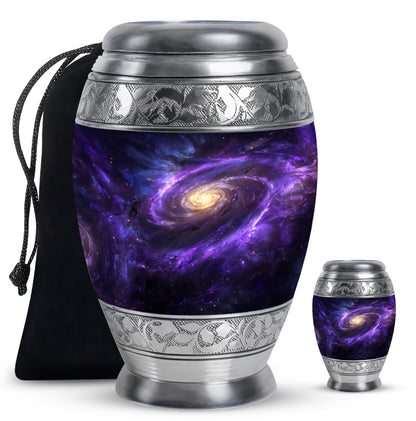 Galaxy Theme Large Urn With 1 Keepsake Urn