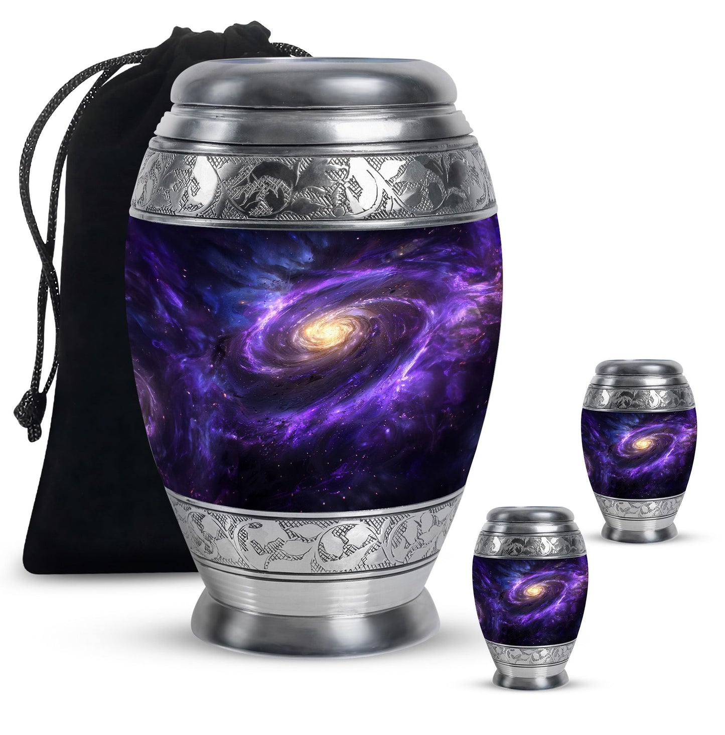 Galaxy Theme Large Urn With 2 Keepsake Urn