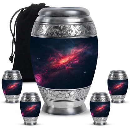 Galaxy Theme Large Urn With 4 Keepsake Urn