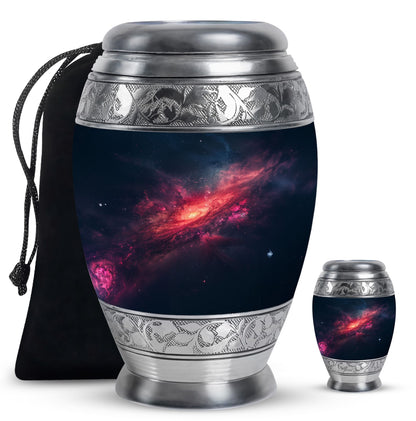 Galaxy Theme Large Urn With 1 Keepsake Urn