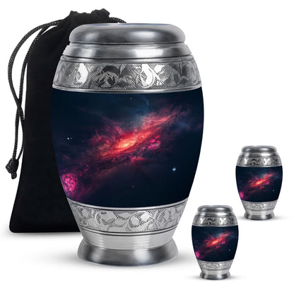 Galaxy Theme Large Urn With 2 Keepsake Urn